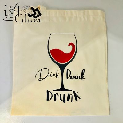 White Canvas Tote Bag Drink Drank Drunk