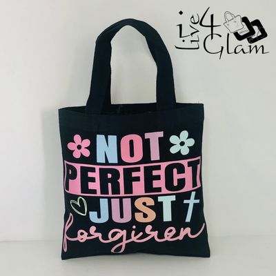 Black Small Canvas Tote Bag Not Perfect