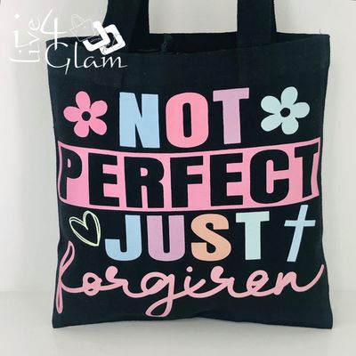 Black Small Canvas Tote Bag Not Perfect