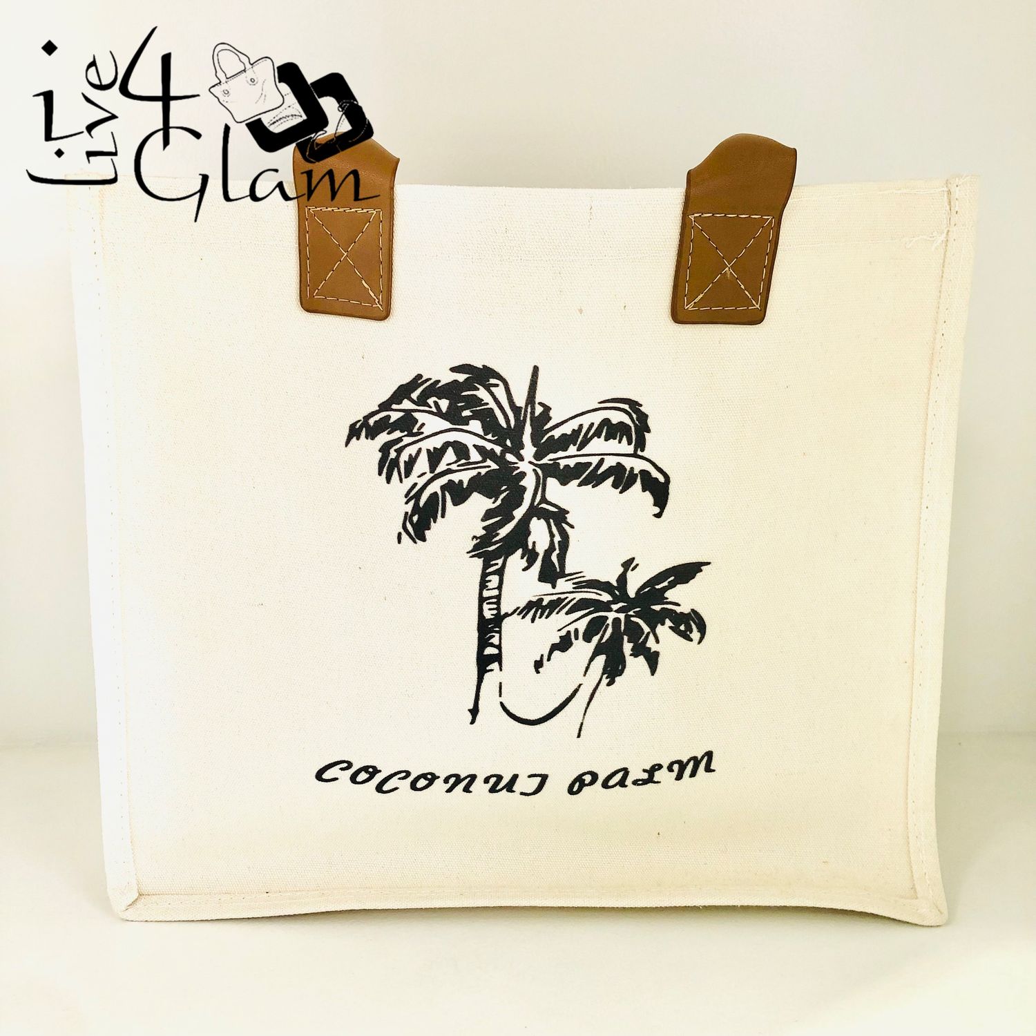 Coconut Palm Canvas Tote Bag