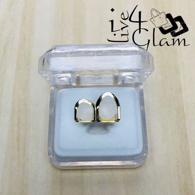 Double Cap Open Gold Grillz
