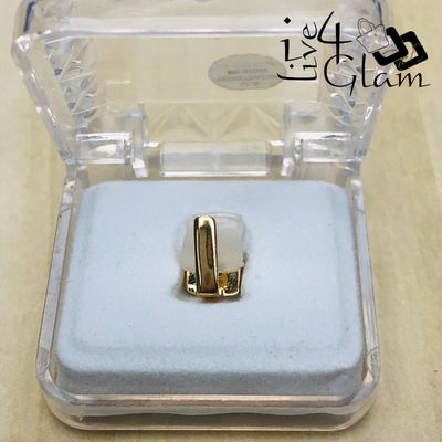 Fashion Plain Vertical Bar Gold Cap Grillz