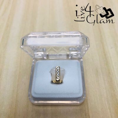 Fashion Iced Vertical Bar Gold Cap Grillz