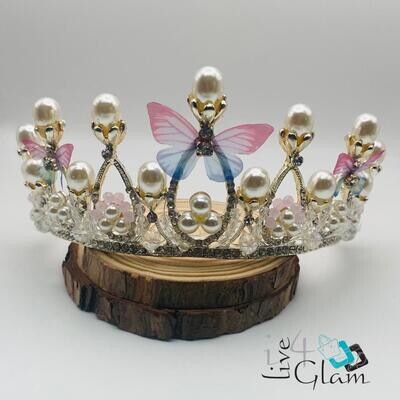 Pearl and Colourful Butterfly Tiara