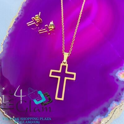 Stainless Steel Cross Chain Set