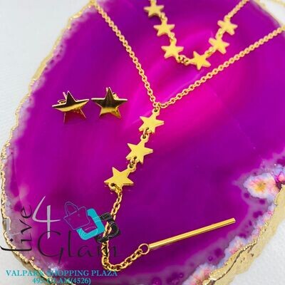 Stainless Steel Star Necklace Chain Set
