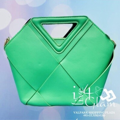 Woven Triangle Handle Bag