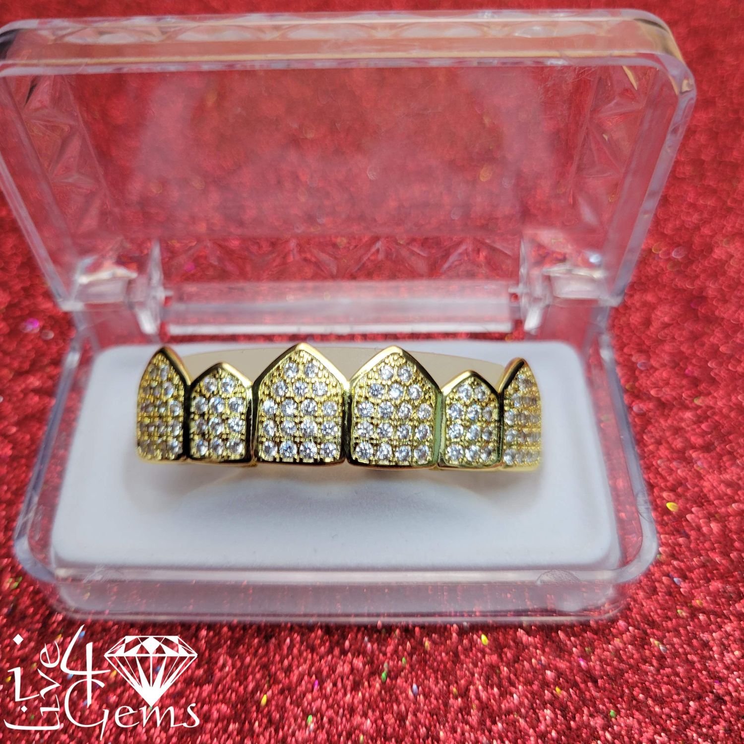 Grillz Iced Out Top, Color: Gold