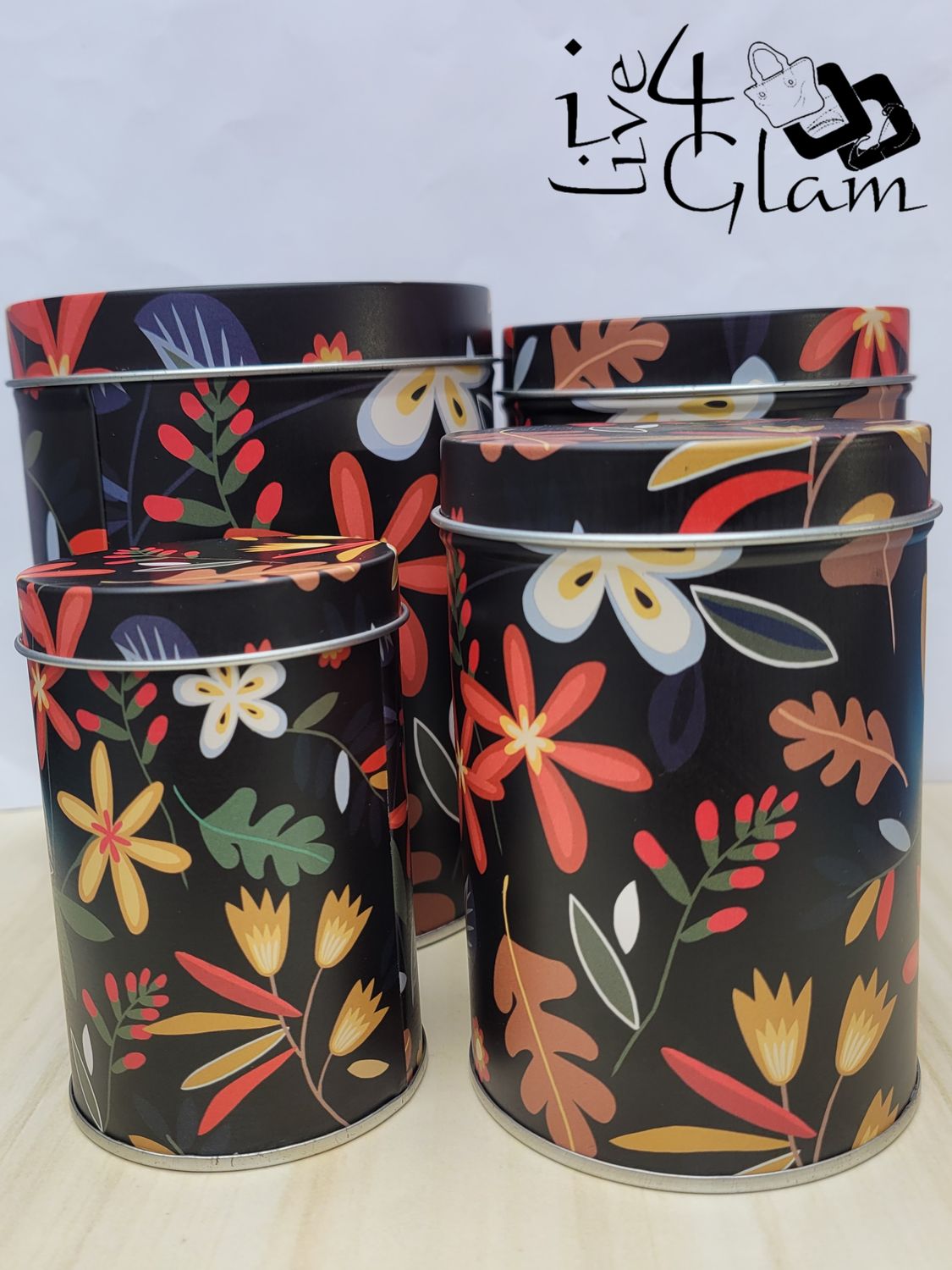 Four in One Storage Tin, Style: Flower