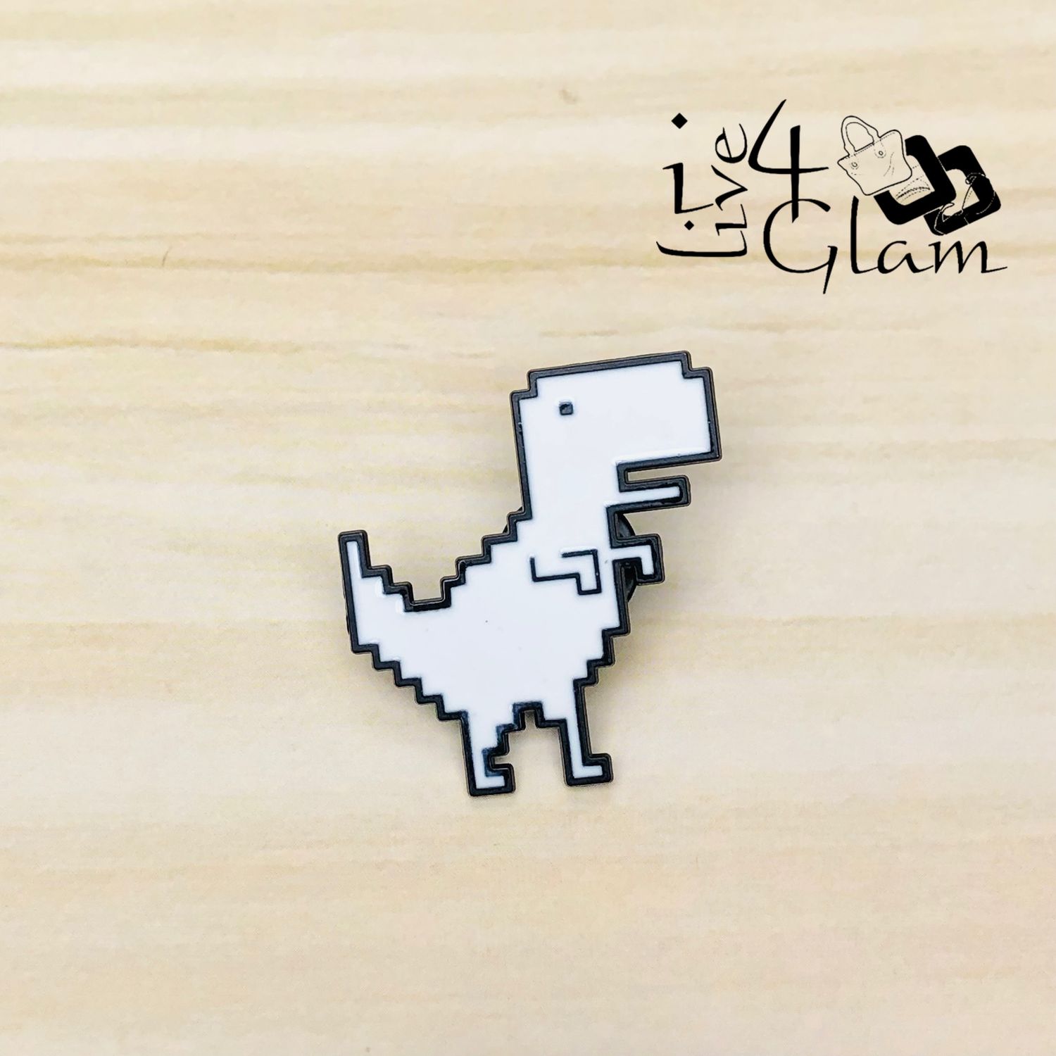 Dinosaur Enamel Pin, Style: Pixelated