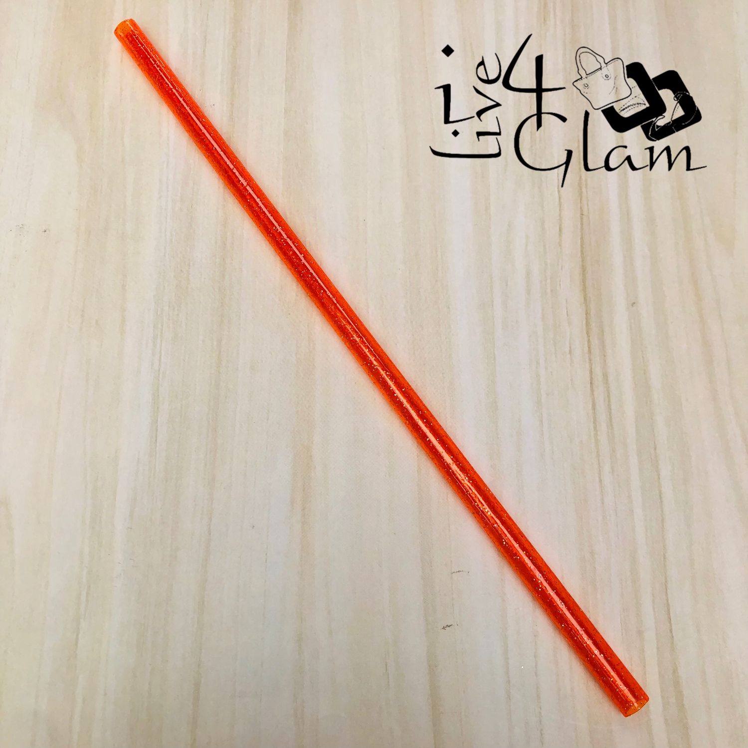 Glitter Reusable Straws for 40oz Tumbler, Color: Orange