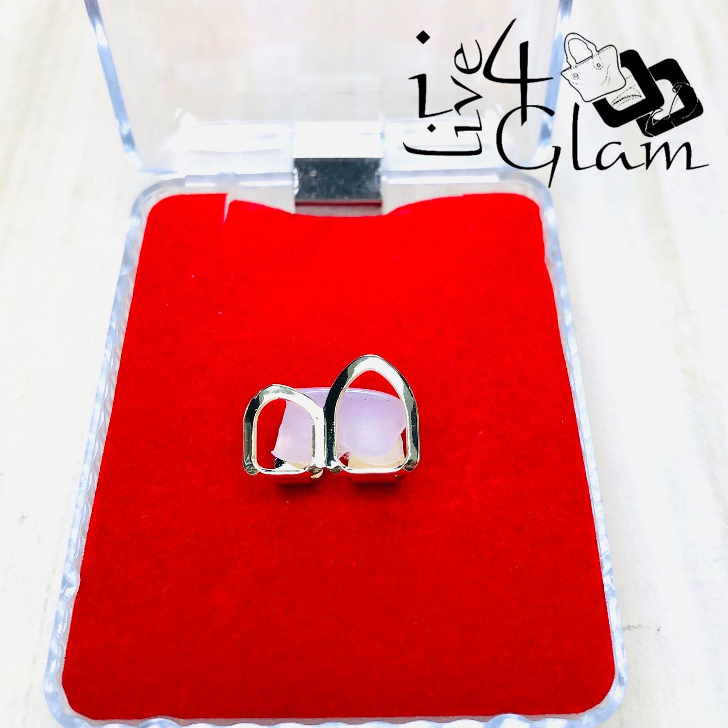 Double Cap Open Gold Grillz