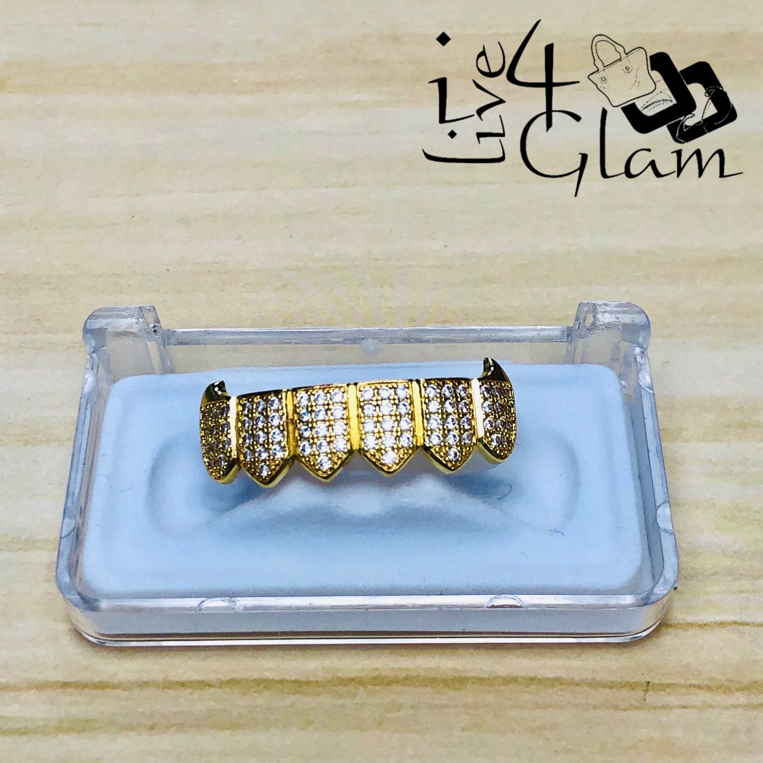 Grillz Gold Iced Out Vampire Bottom