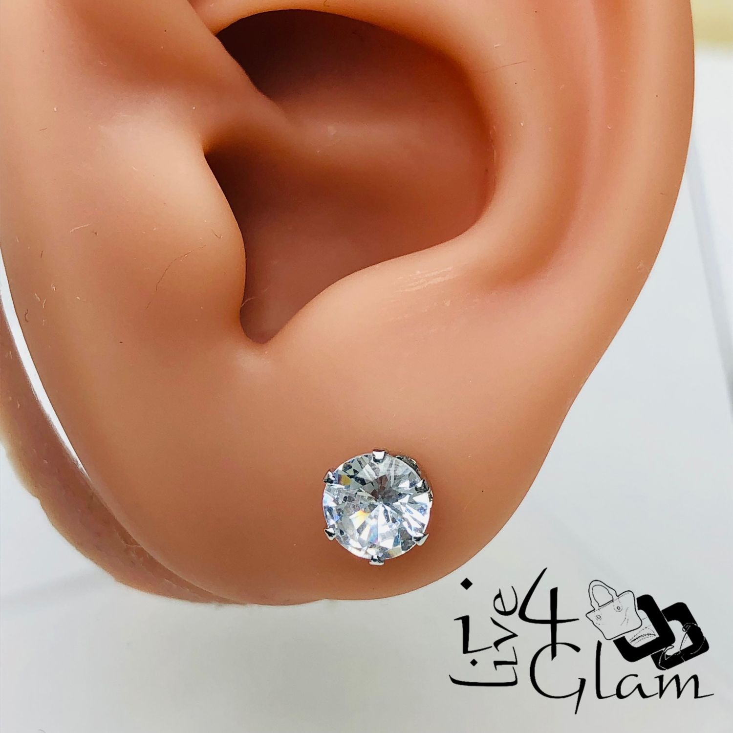 Magnetic Cz Stud Earring 5mm