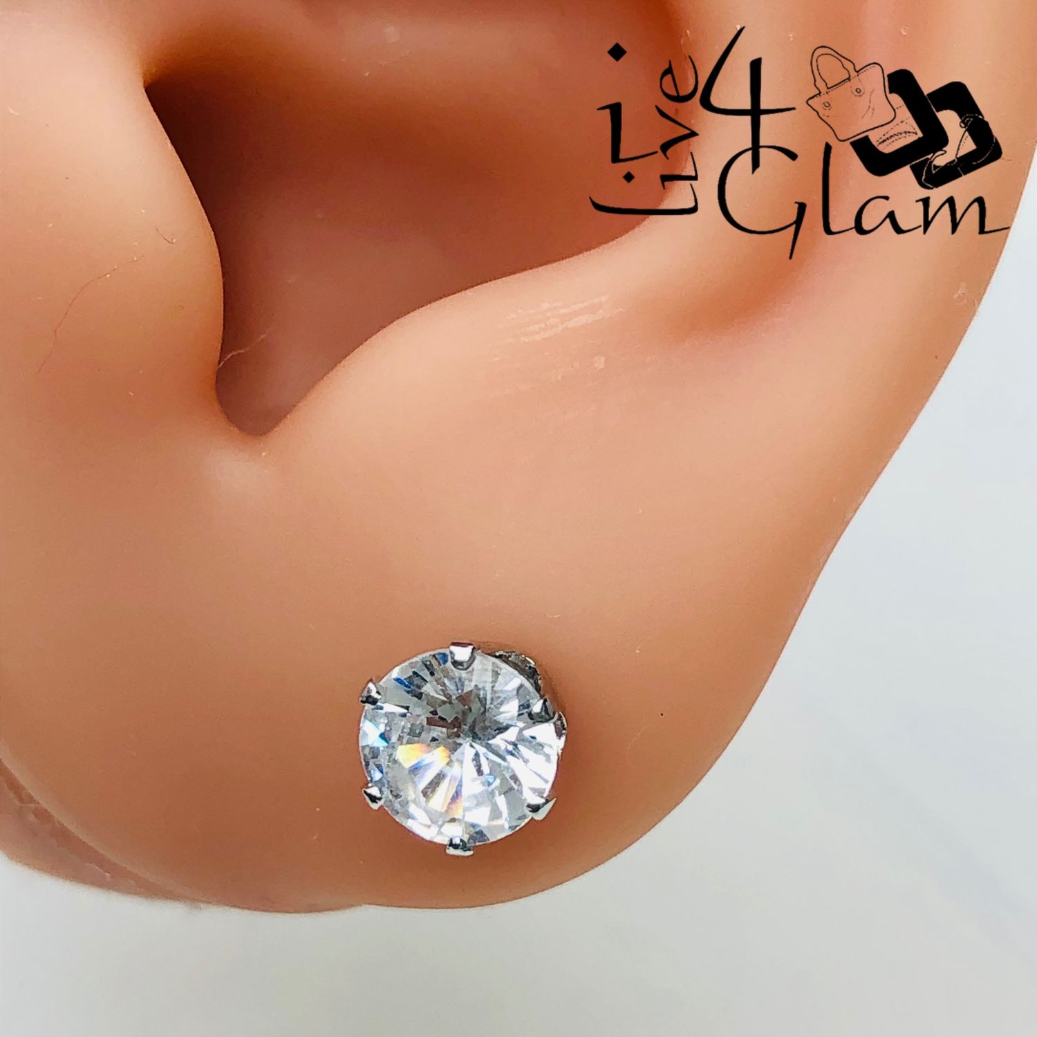 Magnetic Cz Stud Earring 7mm