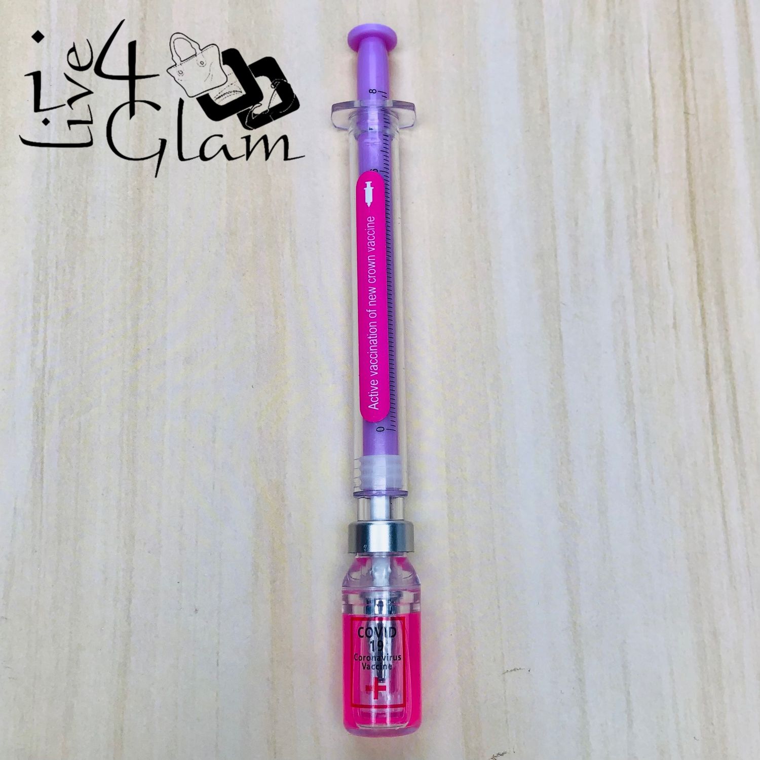 Syringe and Vial Gel Pen, Color: Pink