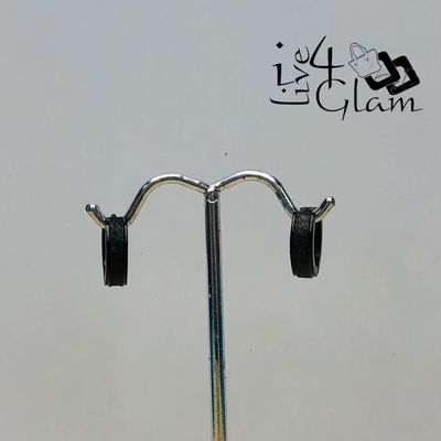 Fashion Hoop Black Tone 1.3cmx1.3cm