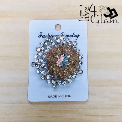 Brown Flower Shaped Broach with Cz