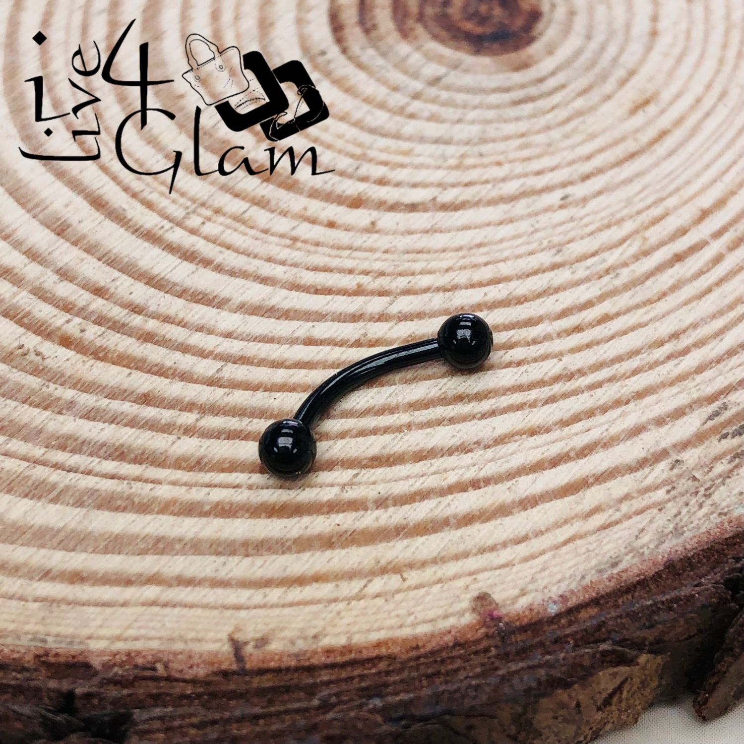 Stainless Steel Curved Barbell Black 10mm