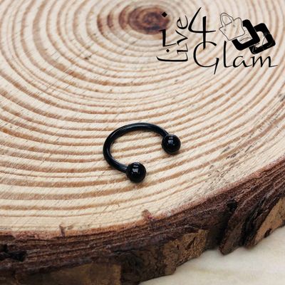 Stainless Steel Horseshoe Barbell Black 10mm