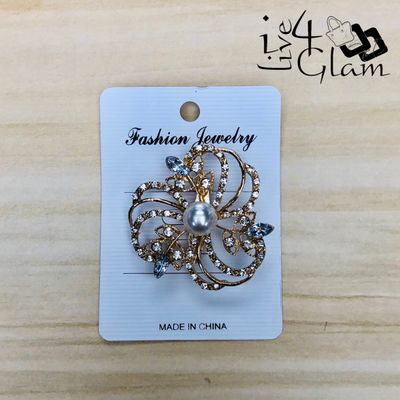 Flower Swirl with Faux Pearl Broach