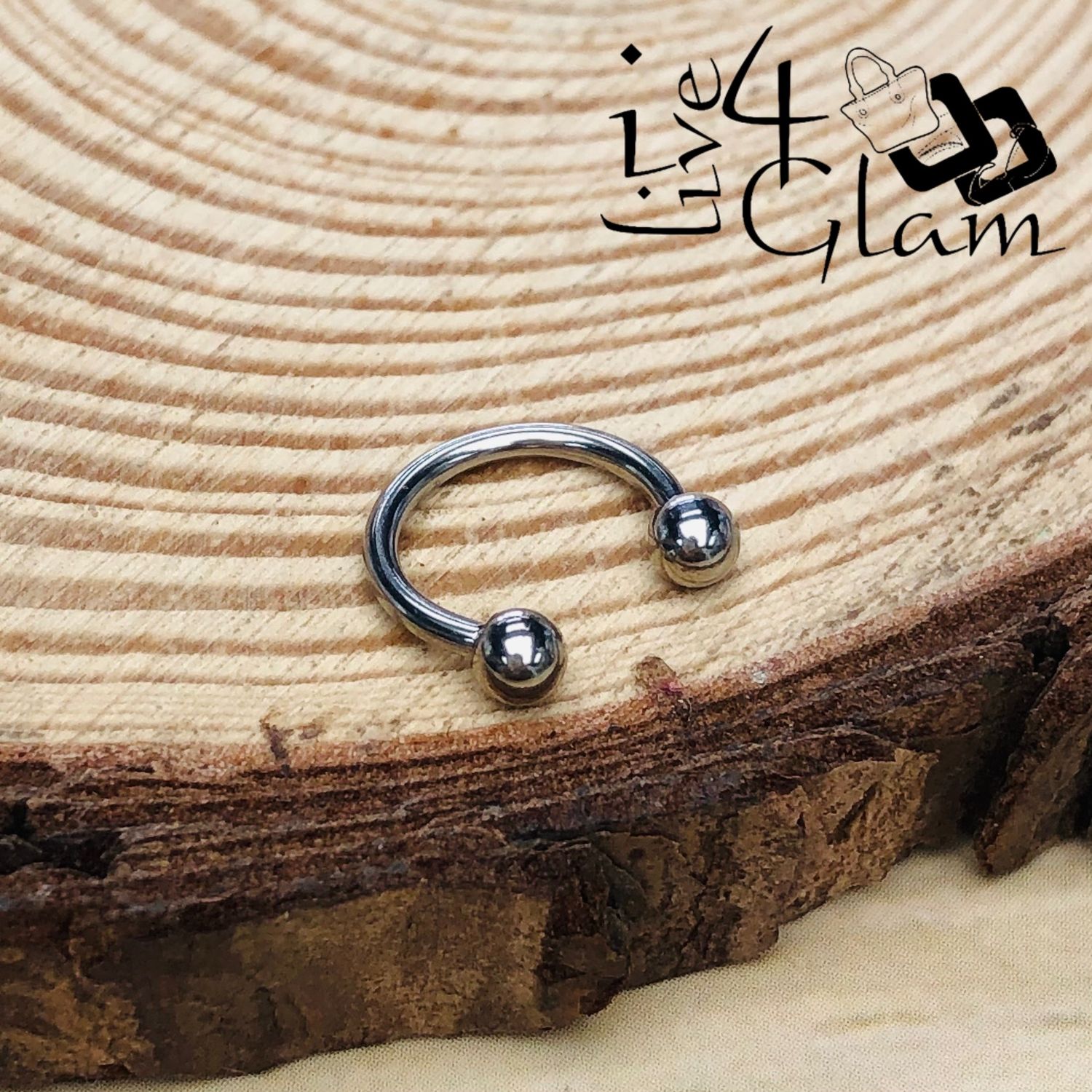 Stainless Steel Horseshoe Barbell Silver 10mm