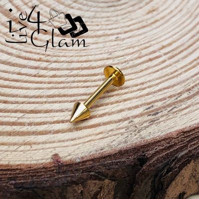 Stainless Steel Spiked Flat Back Stud Gold