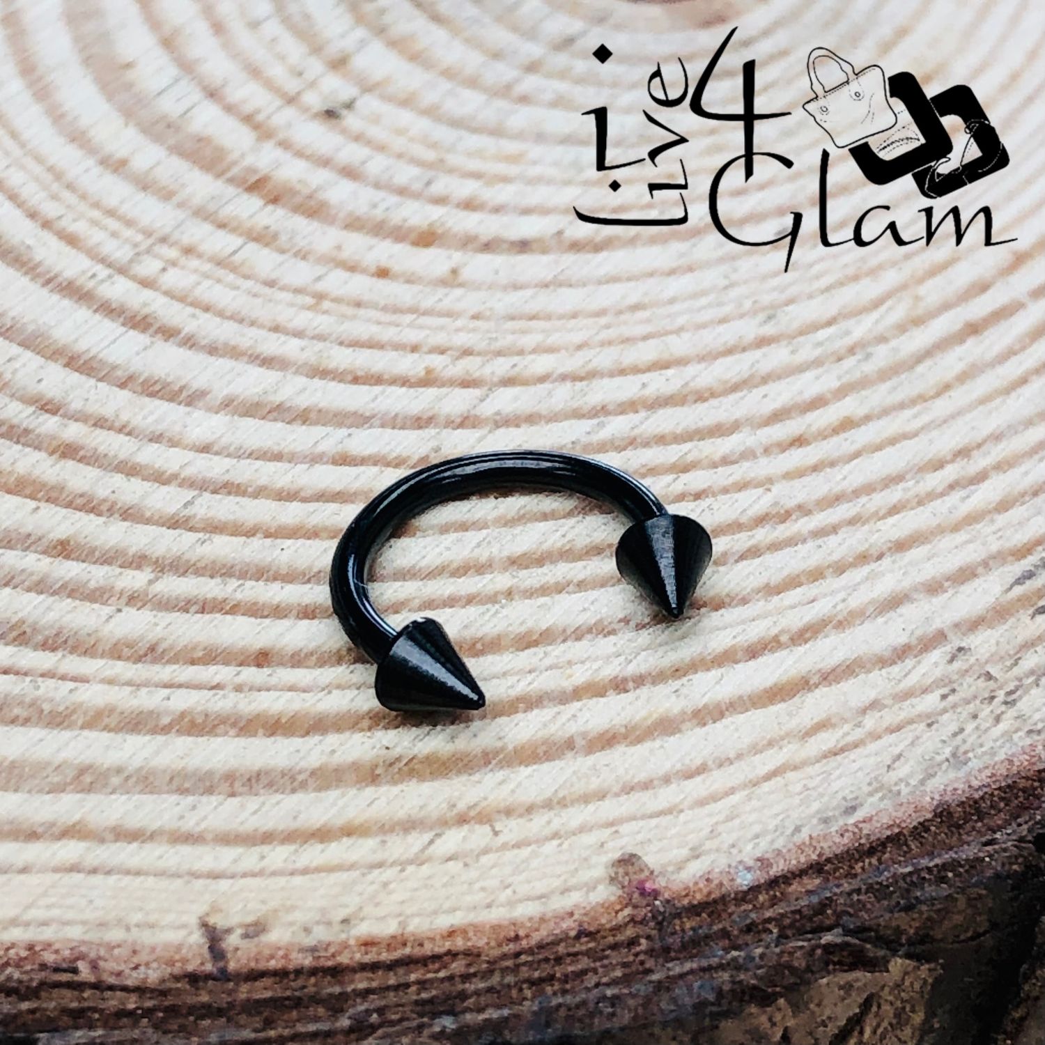 Stainless Steel Horseshoe Spike Black 10mm