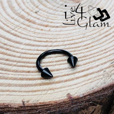 Stainless Steel Horseshoe Spike Black 10mm