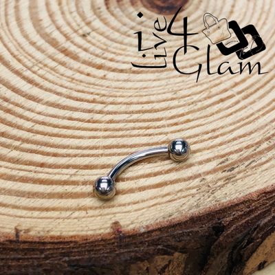 Stainless Steel Curved Barbell Silver 10mm