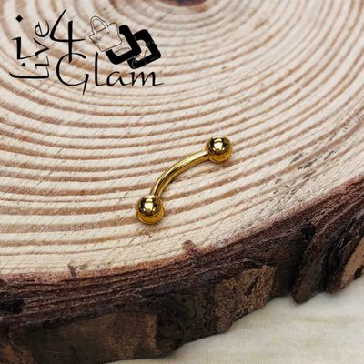 Stainless Steel Curved Barbell Gold 10mm