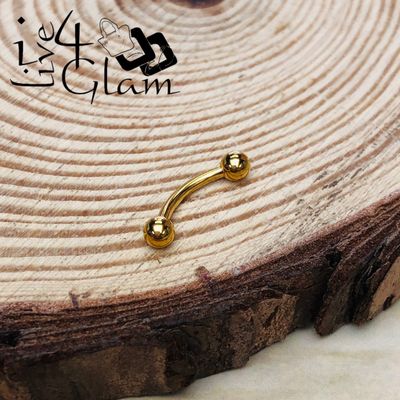 Stainless Steel Curved Barbell Gold 10mm
