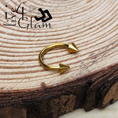 Stainless Steel Horseshoe Spike Barbell Gold 10mm