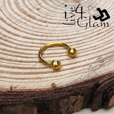 Stainless Steel Horseshoe Barbell Gold 10mm