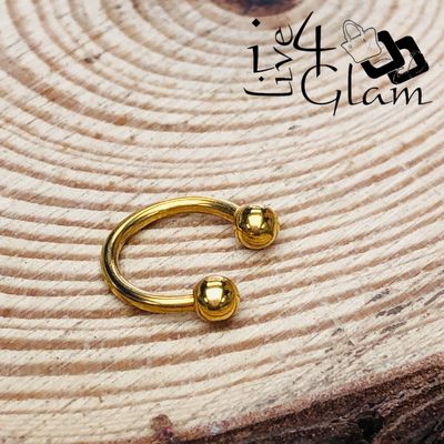 Stainless Steel Horseshoe Barbell Gold 10mm