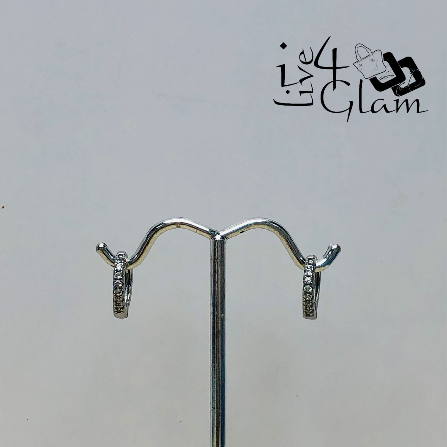 Stainless Steel 12mm Silver Cz Hoop