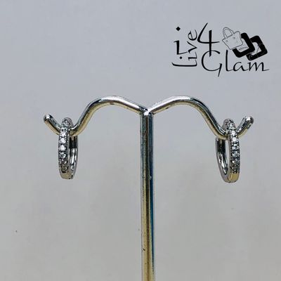 Stainless Steel 13mm Silver Cz Hoop