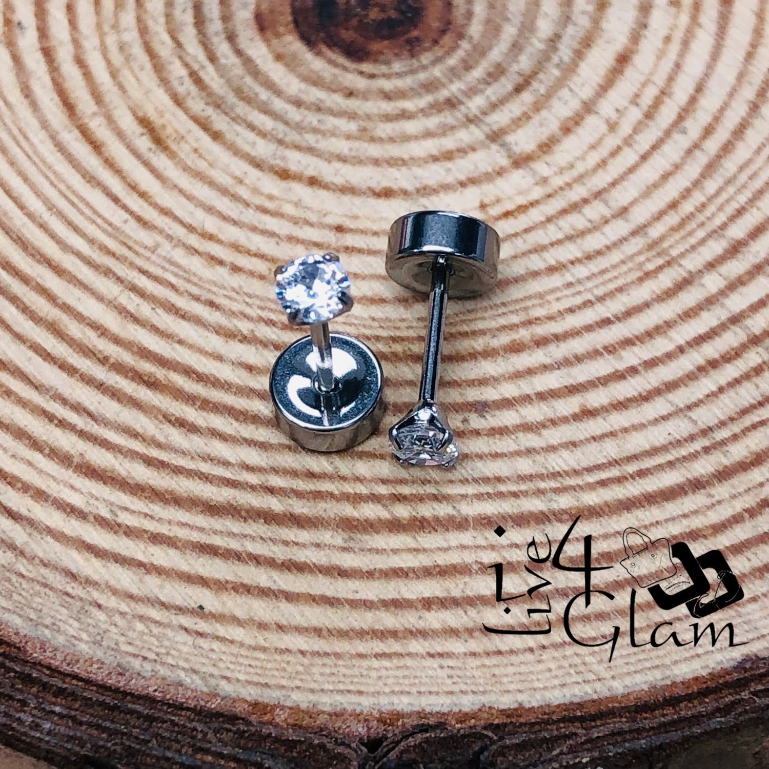 Stainless Steel 3mm Cz Silver Flat Back Stud