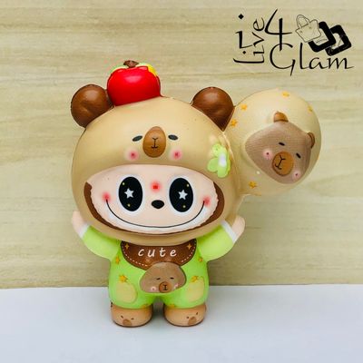 Labubu Squishy w Bear and Apple Hat
