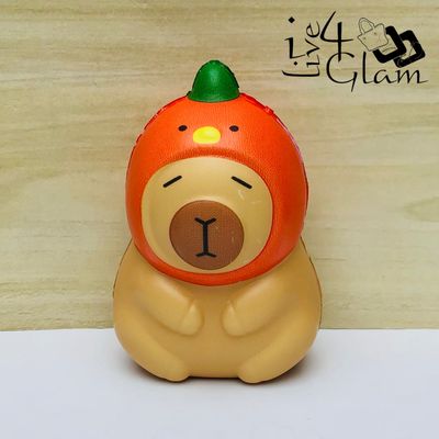 Capybara Squishy w Orange Hat