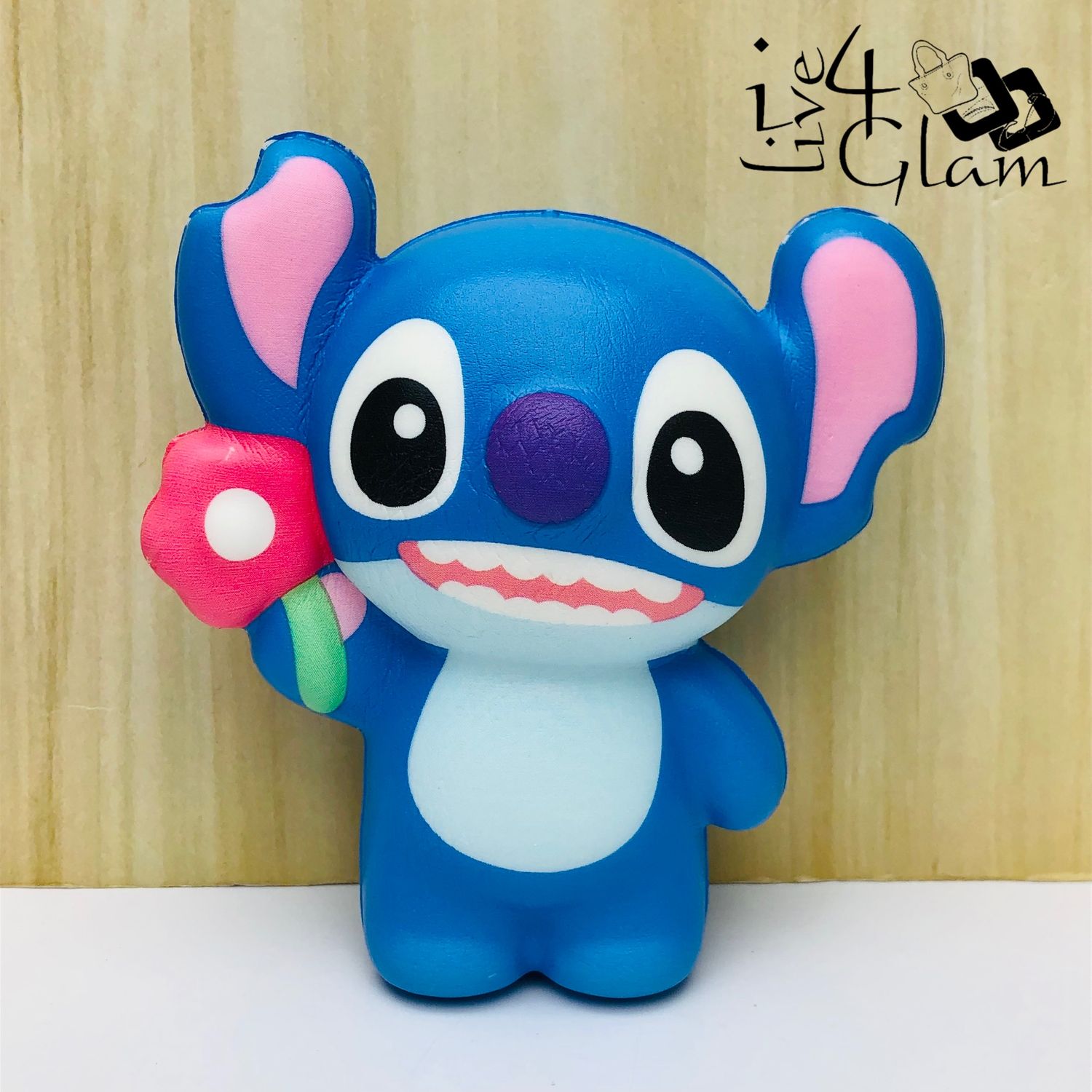 Stitch Squishy w Pink Flower