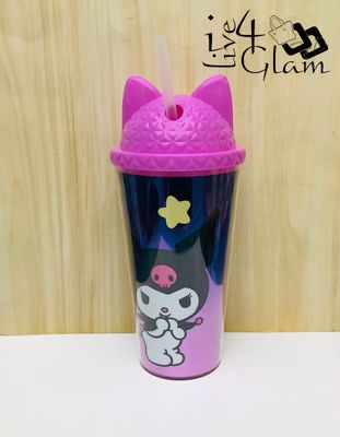 Pink Kuromi Cup with Straw