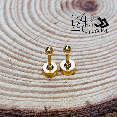 Stainless Steel 3mm Ball Gold Flat Back Stud