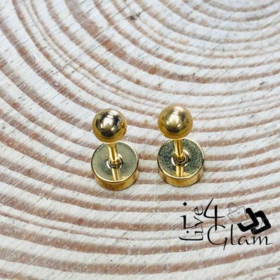 Stainless Steel 4mm Ball Gold Flat Back Stud