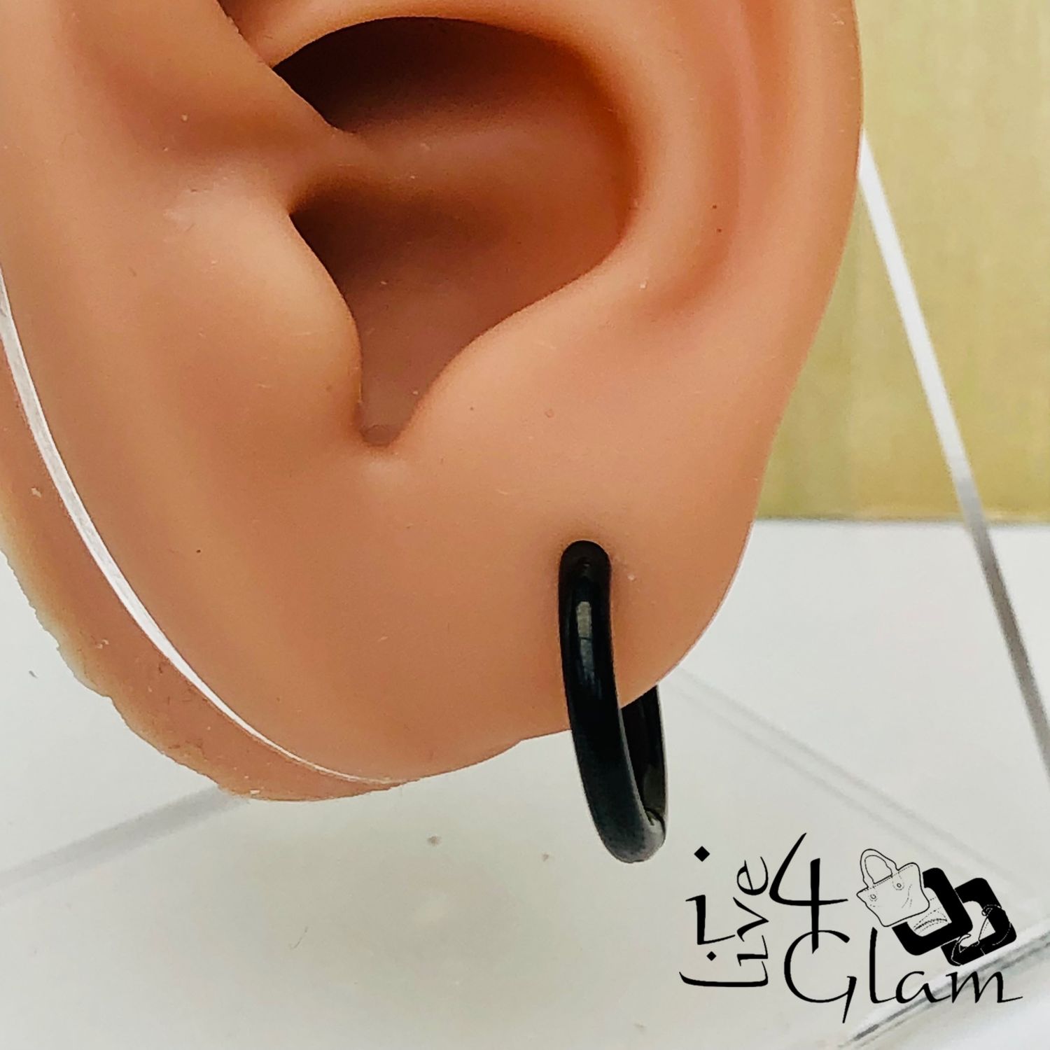 Stainless Steel 10mm Black Hoop