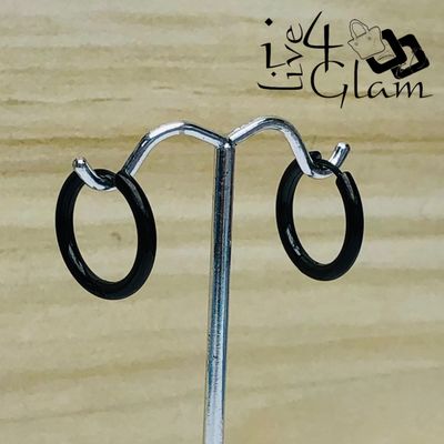 Stainless Steel 12mm Black Hoop