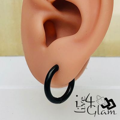 Stainless Steel 12mm Black Hoop