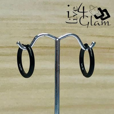 Stainless Steel 14mm Black Hoop