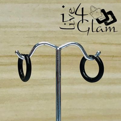 Stainless Steel 8mm Black Hoop