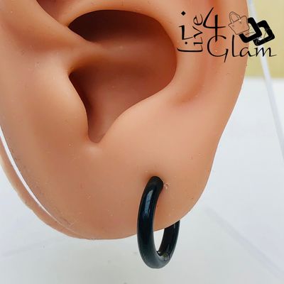 Stainless Steel 8mm Black Hoop